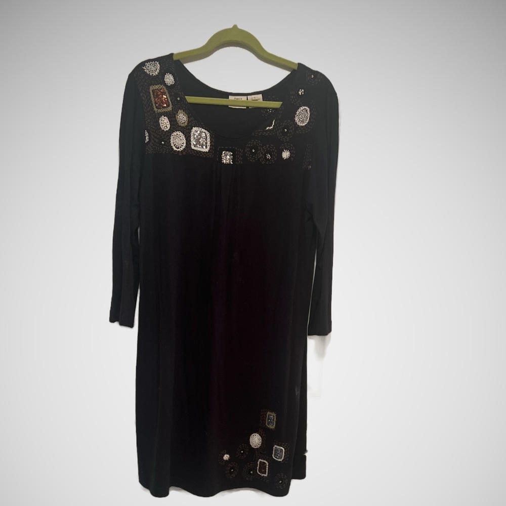 Chic Black Long Sleeve Dress with Embellishments